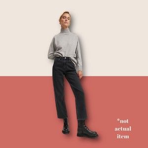 🖤 COUNTRY ROAD AUSTRALIA JEANS SZ 6 BLACK MID RISE STRAIGHT LEG ANKLE